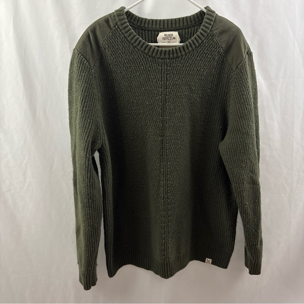 Blake Shelton X Lands' End Men's XL Ribbed Crewneck Sweater Green